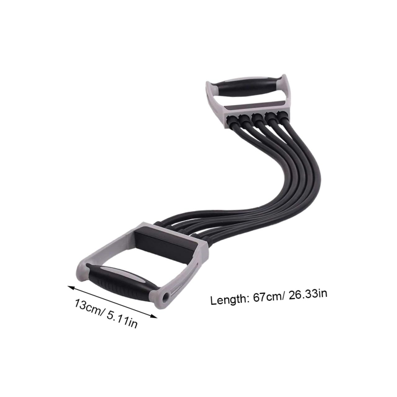 Toyvian Expansor de Brazo Ajustable 150Lb Cuerda Elástica de Látex y Plástico PP para Entrenamiento de Pecho, Brazos y Parte Superior en Gimnasio y Hogar