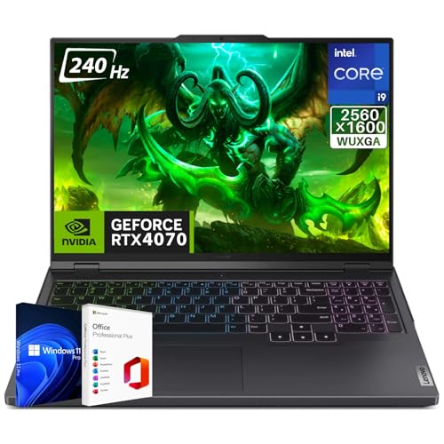 Lenovo Legion Pro 5i Gaming Laptop, 16" 2560x1600 WQXGA 240Hz, RTX 4070 8 GB GDDR6, Intel 14th Gen i9-14900HX, 64 GB DDR5 RAM, 2 TB SSD, WiFi 6E, Windows 11 Pro, Office Pro Lifetime License