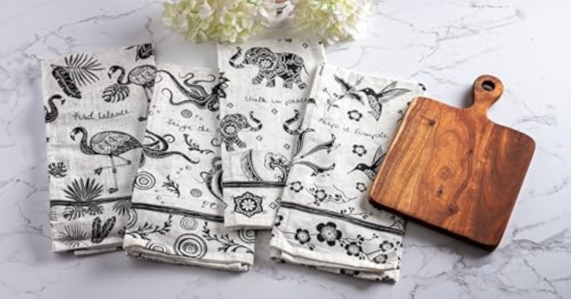 Boho Decorative Kitchen Towels, Absorbent Cotton Dish Towels