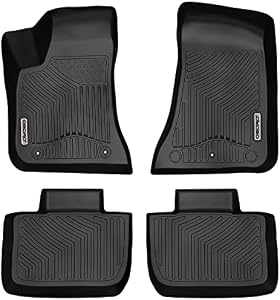 OEDRO Floor Mats Fit for 2011-2023 Dodge Charger/Chrysler 300 (RWD), Black TPE All Weather Front & 2nd Seat Custom Fit Liners