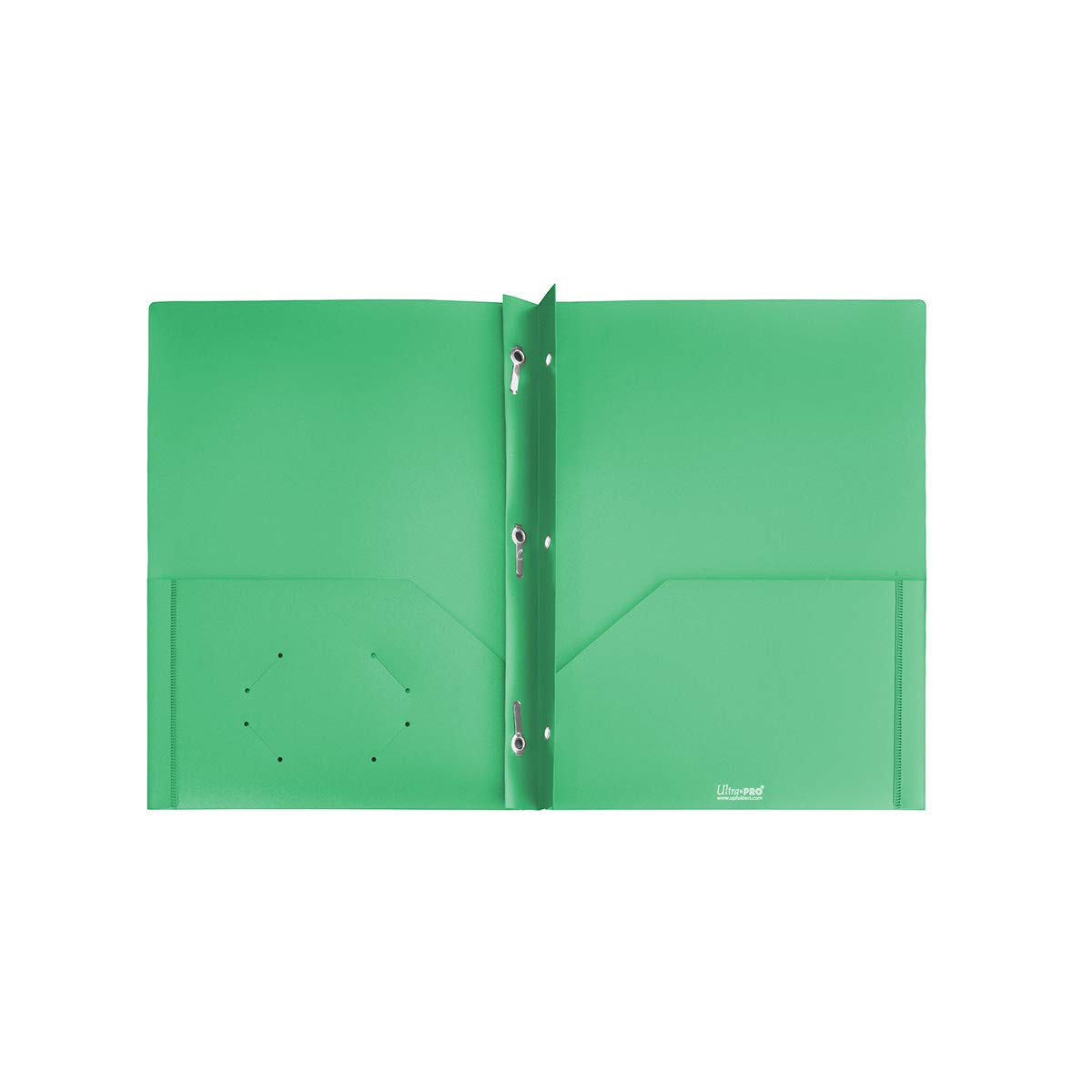 Ultra Pro - 10 Stück, grüne 2-Pocket-Mappen mit 3 Zinken Verschluss.
