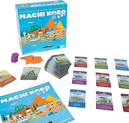 Image of Pandasaurus Games Machi Koro THE EXPANSIONS - Harbor and Millionaire's Row Expansion Sets,Fast-Paced Dice Rolling Board Game for Kids and Adults,Ages 8+,2-5 Players,30-45 Min Playtime