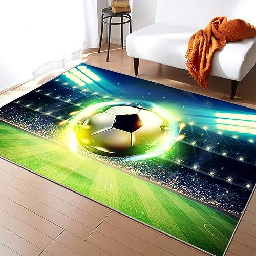 LOMDEM Kreative Fußball Teppich, Home Decor Bereich Teppiche für Wohnzimmer Schlafzimmer Jungen...