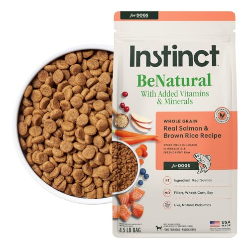 Instinct BeNatural, Natural Dry Dog Food, Raw Coated Kibble, Whole Grain - Real Salmon & Brown Rice, 4.5 lb. Bag