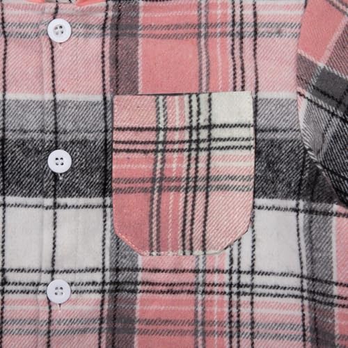 Image of Boys Girls Flannel Shirts Plaid Hoodies Fall Fashion Button Down Shirts | Long Sleeve Shirts Hooded Lightweight Jacket, Perfect for School Mornings, Leaf Piles,Camping, Bonfires, Weekend Adventures