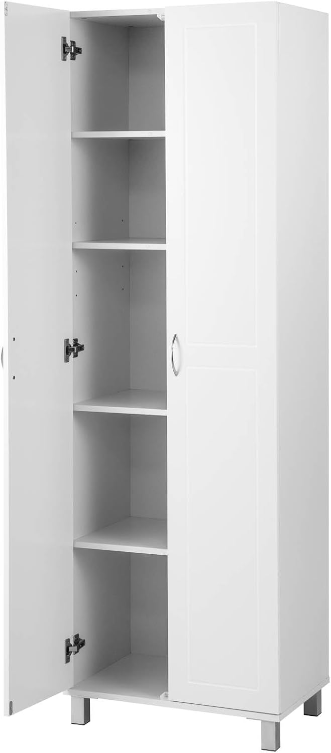 GiantexUK 187cm Tall Kitchen Cupboard, 2 Doors Freestanding Storage