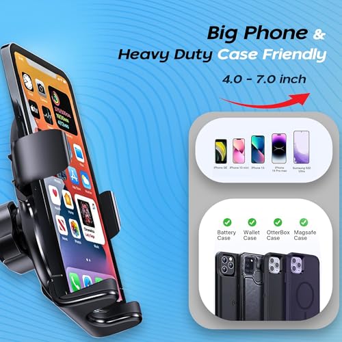 Image of Kratos Grip X2 car Mobile Holder for Dashboard with 360 Degree Rotation Phone Holder in car with Quick Release Button, Strong Suction Cup Mount for Windshield & Dashboard, Mobile Holder for car