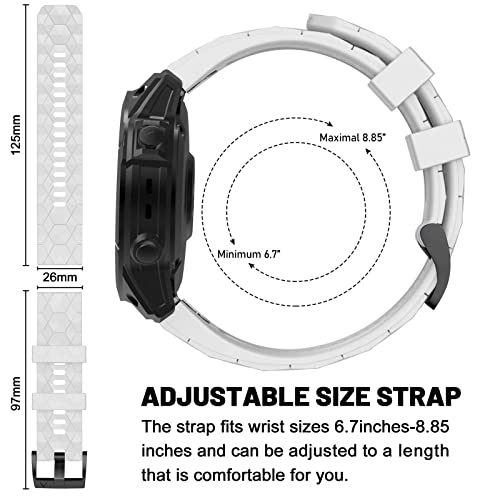 MYSNBKN Fenix 7X Strap 26mm Silicone bands for Garmin Fenix 7X/Fenix 6X/Fenix 6X Pro/Fenix 5X/Fenix 5X Plus/Fenix 3/Fenix 3 HR(Quick Fit) - Image 2