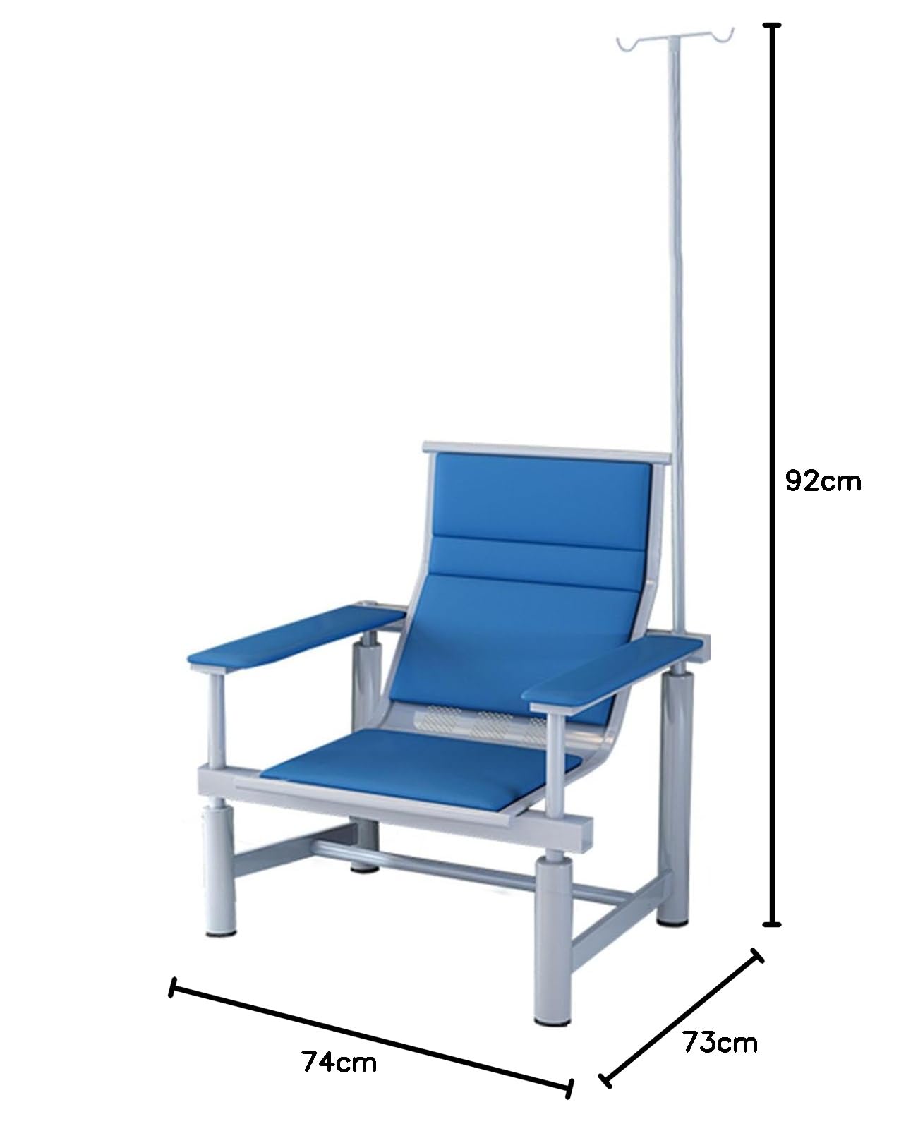 Generisch Blutentnahmestuhl Mit Armlehne，Leder-medizinstuhl Mit Weich Gepolsterter Sitzfläche，Einzel-infusionsstuhl Mit Verstellbarem Infusionsständer，wartezimmer-empfangsstühle (Blue, Single)