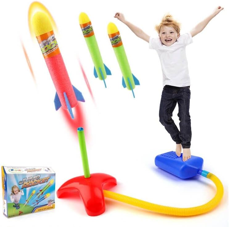 deAO Stomp and Launch Play Game for Children Include Foam Rockets for Indoor and Outdoor Use, Set 1