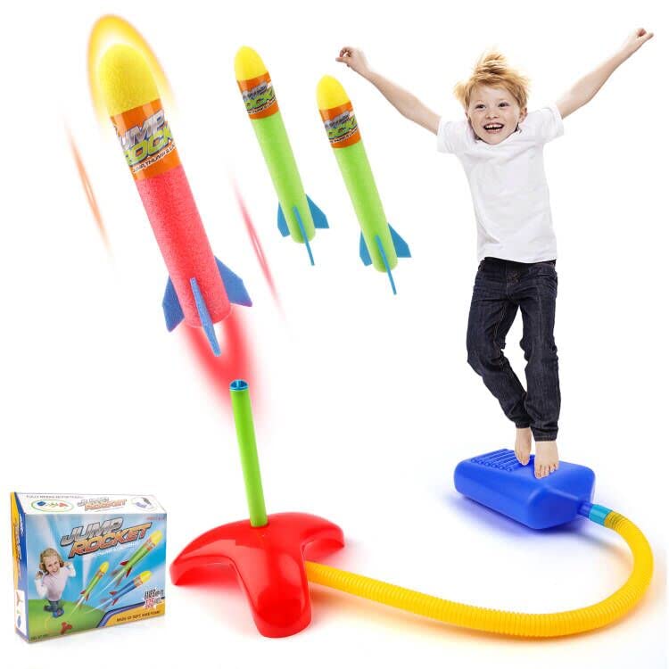 deAO Stomp and Launch Play Game for Children Include Foam Rockets for Indoor and Outdoor Use, Set 1