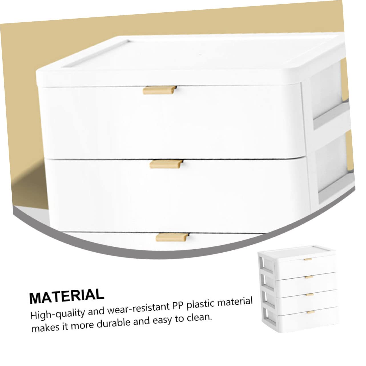 Boîte de Rangement à Tiroirs Multi-couches pour Cosmétiques en Pp Blanc