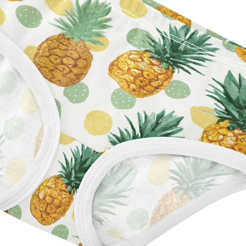 Wusikd Pineapple Polka Dots Girls' Underwear Cotton Girls Briefs Soft Toddler Underwear 2T4