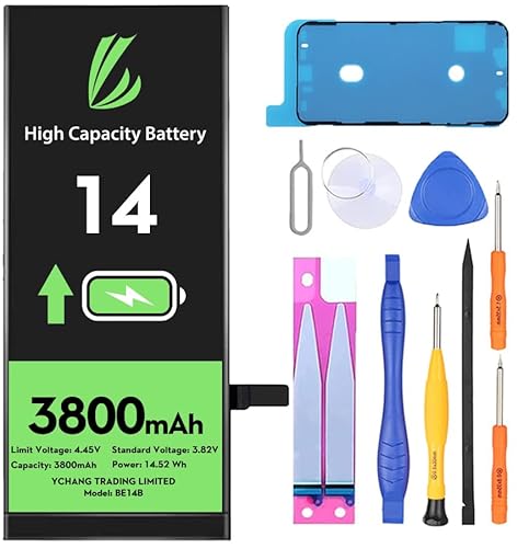 LL TRADER Batteria per iPhone 14, 3800mAh Batteria al Litio-ION
