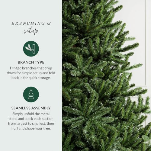 Image of Balsam Hill 4.5 ft Unlit Classic Blue Spruce - Artificial Christmas Tree with Premium Stand for Indoor Holiday Decorating
