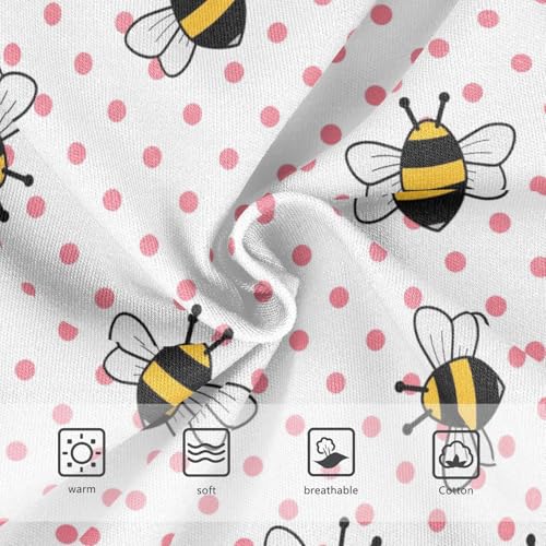 Wusikd Bumblebee Insect Girls' Underwear Cotton Pink Polka Dots Girls Briefs Soft Toddler Underwear 5T3