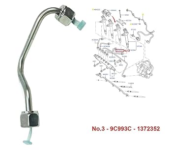 ROBUST CAR PARTS Injector Fuel Return Leak Off Pipe For Ford B-Max Ecosport Fiesta Mk6 Focus Mk3 Mondeo Mk5 Tourneo Courier Transit Courier 1.5 1.6 Tdci AV6Q9K022CA