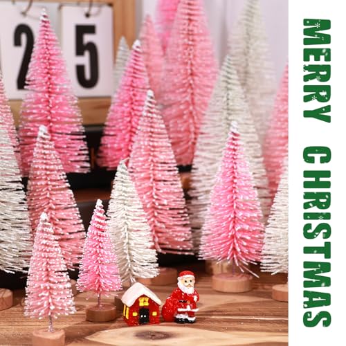 image for hatisan 30Pcs Mini Christmas Trees Artificial Christmas Tree Bottle Br