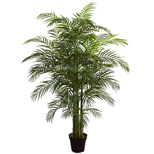 Nearly Natural 6.5ft Artificial Areca Palm Tree, UV Resistant (Indoor/Outdoor)