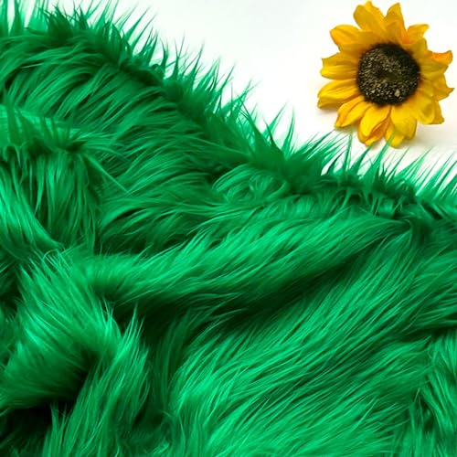 Bianna Emerald Kelly Green Faux Fur Fabric 60 inches Wide Options American Seller Luxury Shag Shaggy Material (8x8 inches)