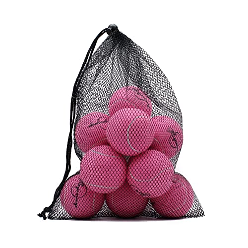 Magicorange Tennis Balls, 12 Pack Advanced Training Tennis Balls Practice Balls, Pet Dog Playing Balls, Come With Mesh Bag For Easy Transport, Good For Beginner Training Ball (Pink) #TOP1