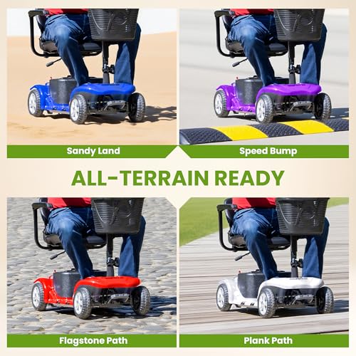 Image of Mobility Scooter for Seniors, Mobility Scooters for Adults, Powered Mobility Scooters, Foldable Motorized Electric Scooter for Adult, Lightweight Folding Electric Wheelchair, Load 300Lbs (R100 Sliver)