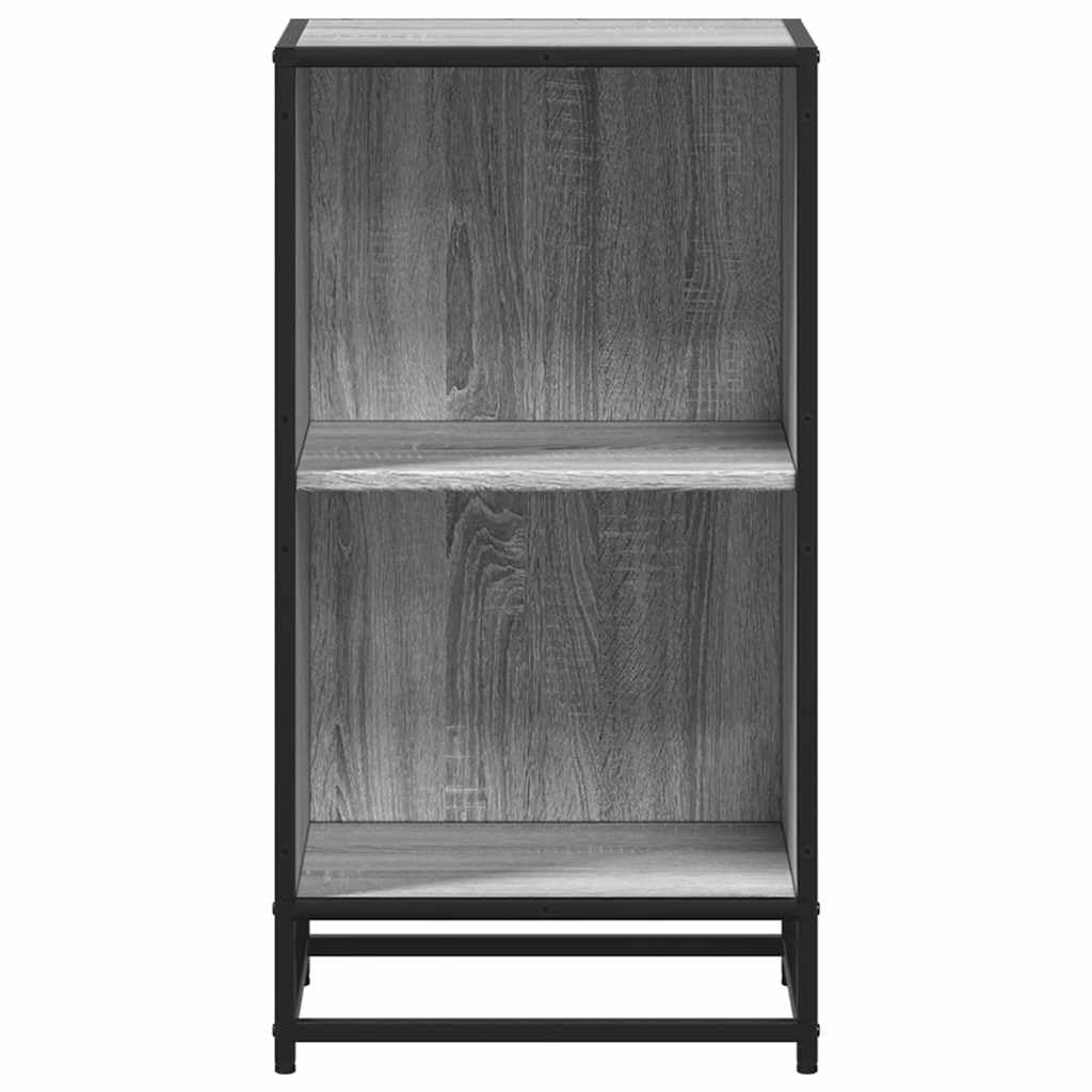 Sonoma - Biblioteca gris (40 x 35 x 76 cm, estructura metálica, estante moderno con 2 compartimentos, madera resistente, para salón, oficina, pasillo, dormitorio