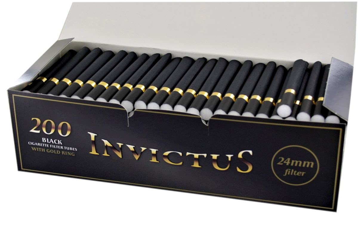 Invictus Black Cigarette Tubes With Extra Long 24 Mm Filter