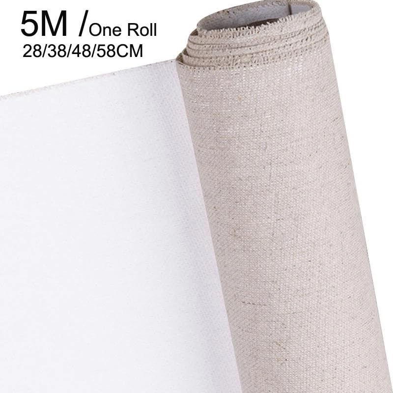 Rotolo Di Tela Per Dipingere - 5 Metri, Lino Primed, Per Pittura A Olio E Acrilico, Larghezze Diverse