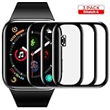 Screen Protector for Apple Watch Tempered Glass Scratch Resistant Anti-Bubble Film Screen Protector for Apple Watch 44 mm Series 4 - HD Clear Anti-Bubble [3 Pack]