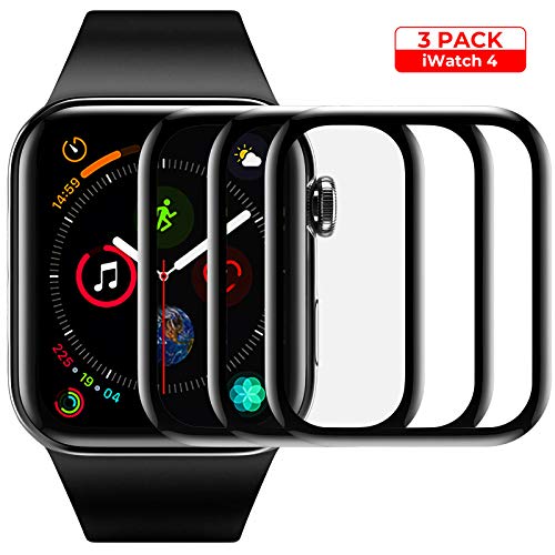 Screen Protector for Apple Watch Tempered Glass Scratch Resistant Anti-Bubble Film Screen Protector for Apple Watch 44 mm Series 4 - HD Clear Anti-Bubble [3 Pack]
