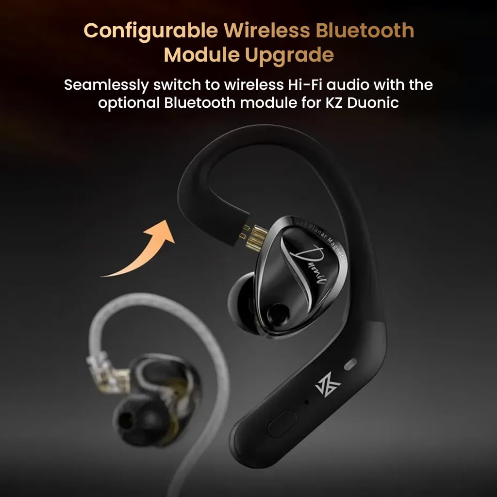 KZ Duonic Hybrid Planar Magnetic in-Ear Monitor, 3X Flux3 8mm Planar + 8mm Super-Linear Dynamic Driver, No Switches Standard Version, Silver Shell with HD Dual-Mic Type-C Cable — Amazon image 6