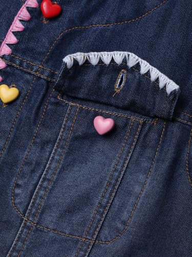 Image of WELAKEN Print Denim Jacket for Girls & Kids II Little Girl's Button Down Crop Jean Jacket Coat