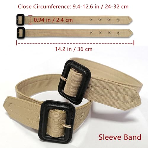 Women One Set Of D Ring Pin Buckle Waist Buckle Belt and Adjustable Cuff Straps for Trench Coat3