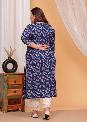 Image of LABULY Women Embroidery Printed Women Gotta Work Casual Rayon Plus Size Kurta