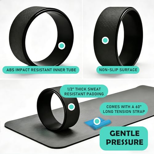 NGT Yoga Wheel 13 inch Yoga Wheel for Back Pain Strongest and Most Comfortable Dharma Yoga Prop Wheel with Free Yoga Bands - Image 5