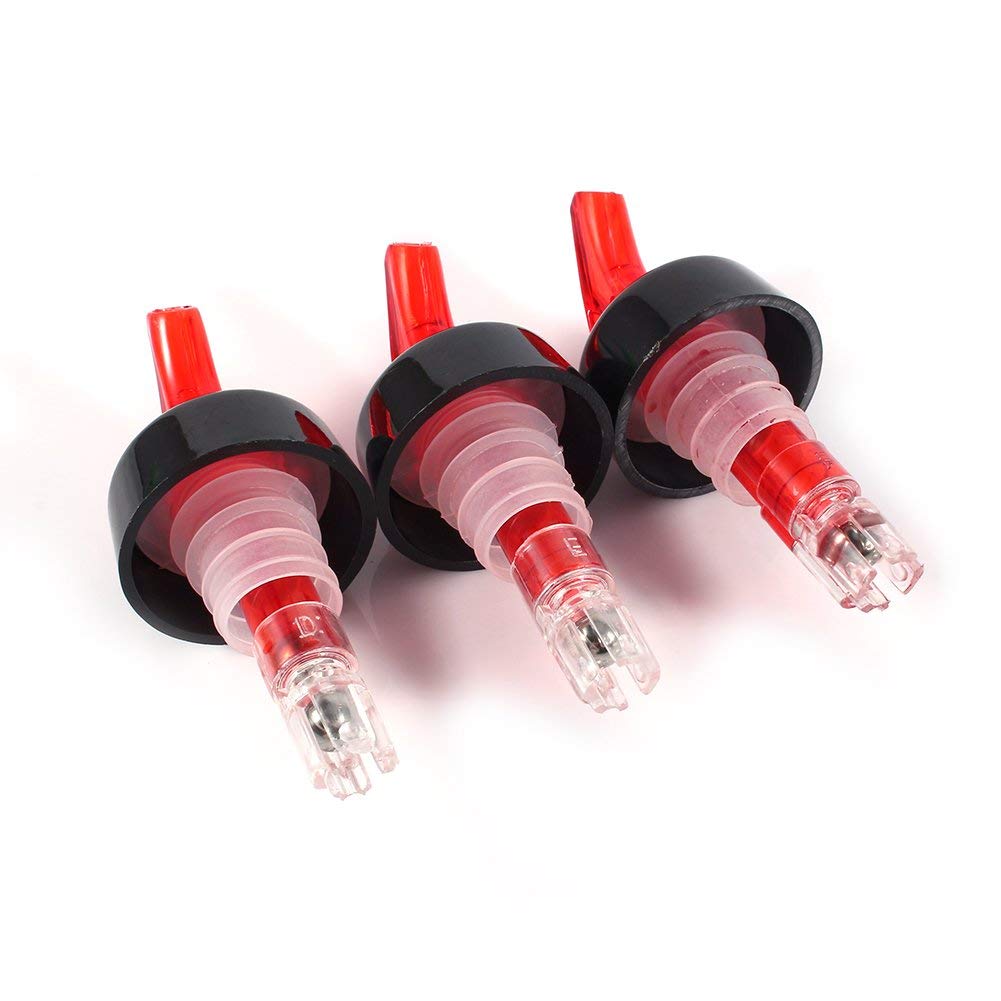 GOTOTOP 15/30/35/50ml Quick Shot Spirit Measuring Liquor Pourer Wine Bottle Pourer Bar Liquor Cocktail Dispenser Spout Stopper Pubs Home Bar, Pack of 1 (15ml, Red)