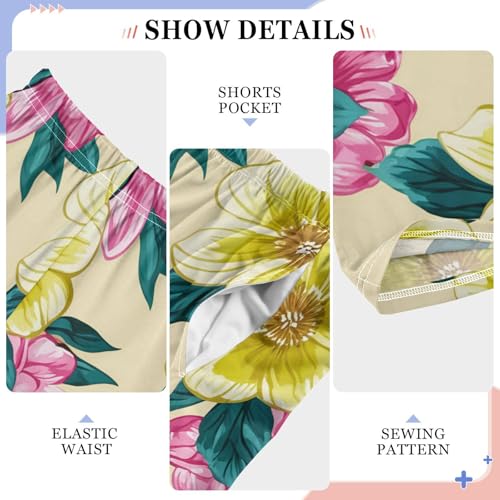 J JOYSAY Floral Blossom Foliage Yellow Pajamas Pants Soft Long Pajama Bottoms Lounge Sleep Pants Size S-XL4