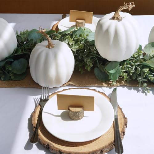 Calabazas de otoño sintéticas para arreglos duraderos sin manchas ni humedad en el hogar 5