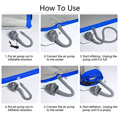 Ez Glam Inflatable Tumbling Gymnastic Air Floor Mat Track Cheerleading For Home Use/Cheerleading/Beach/Park And Water (Dark Blue) #TOP4