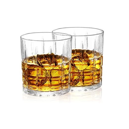 Homii Vasos de Whisky, Juego de Vasos, Vasos de Agua, Vaso de Vidrio Transparente sin Plomo, Accesorios de Vino para Whisky, Cócteles, Jugo, Juego de 2 Vasos, 300ml/10.5 oz
