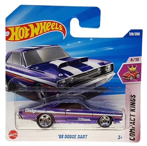 Image of Hot Wheels 1:64 68 Dodge Dart Compact Kings Die-Cast Vehicle for 3 Years & Above 129 /250 (Purple)