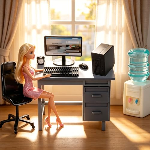 Casa de muñecas modelo en miniatura ONEST de 24 piezas para crear despachos 6