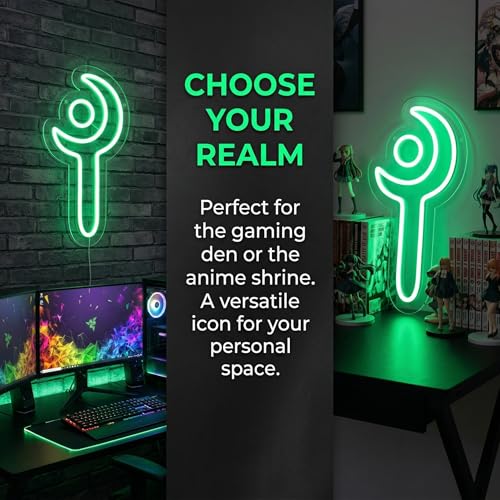 Image of FF14 White Mage Neon Sign for Wall Decor, Game Room, Bedroom, Man Cave, Birthday Decorations, Fan Collection, USB Powered, Green,13.8 inchx7.3 inch