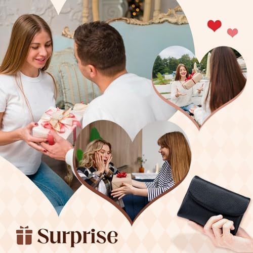 Unisex Pebble Leather Wallet, Short Genuine Leather Coin and Card Wallet, Small Wallets for Women, Suitable for Coins and Cards (#6) (Brown)2