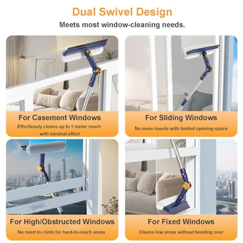 Limpiador profesional de ventanas multiusos con brazo largo de 120 cm 8