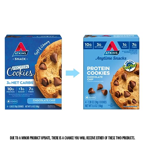 Image of Atkins Chocolate Chip Protein Cookie, 4 Count and Chocolate Caramel Mousse Bar, 5 Count Bundle