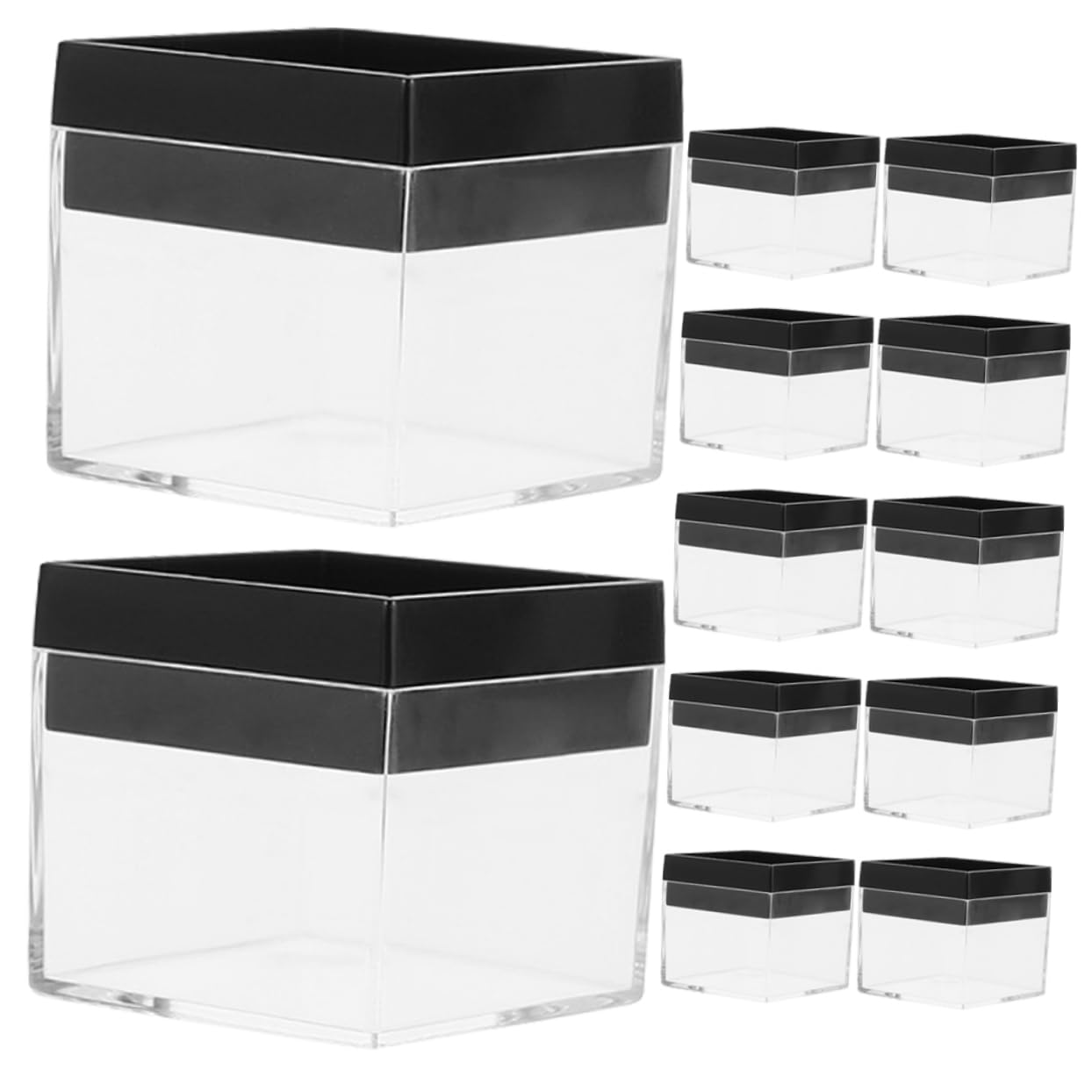 CIMAXIC 12pcs Boxes Mineral Display Case Clear Display Cases Mineral Collection Case Mineral Storage Case Specimen Containers Display Container Transparent Mineral Showcase