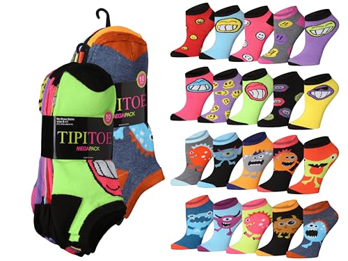 Image of Tipi Toe Women's 20 Pack Colorful Low Cut Socks - Lightweight, Breathable Design for All-Day Comfort Sizes 9-11 /10-13