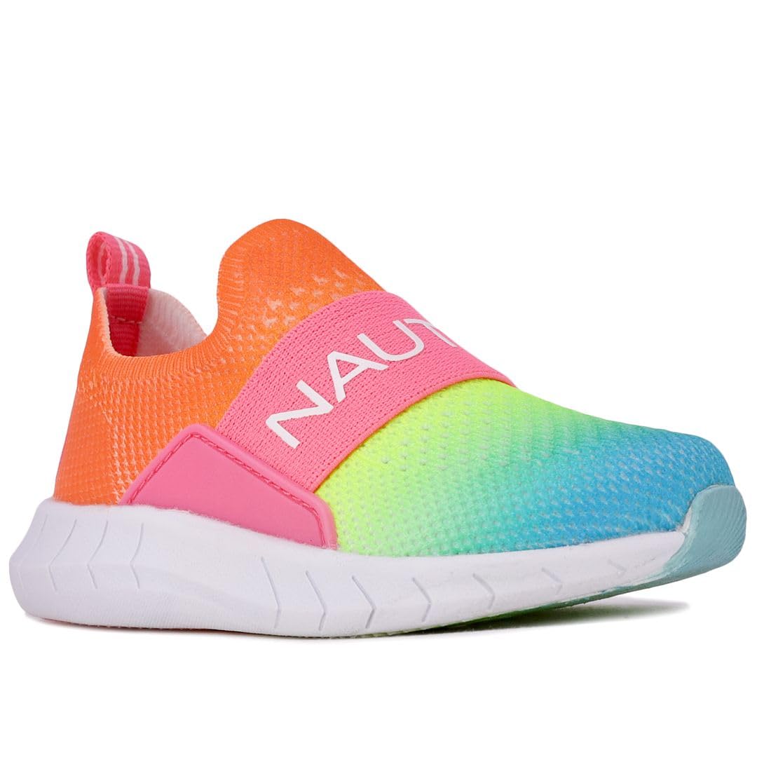 Nautica Girls' Slip-On Sneaker - Athletic Running Kids' Shoe for Walking, Running, Tennis, and Sports (Toddler/Little Kid)